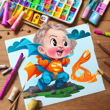 Vibrant Toddler Painting
