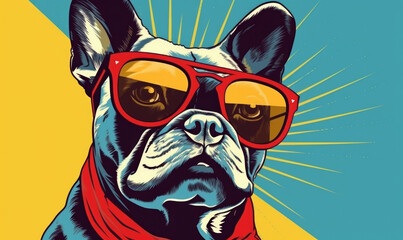 Pop Art Bulldog. A x and Unique Digital Artwork
