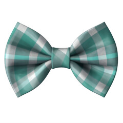 A green and white bow tie on a transparent background png isolated Generative Ai