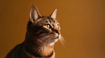 Obraz premium A Breathtaking Isolated Portrait of a Stunning Cat Generative Ai