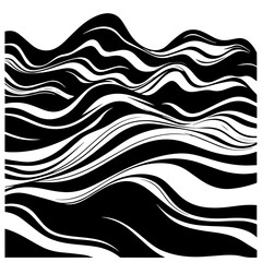 Ocean Waves Sea Storm Logo Monochrome Design Style