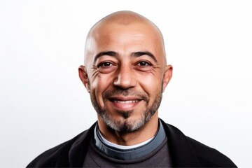 Fototapeta premium Portrait of a bald man with a beard on a white background