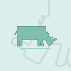 rhinoceros logo simple icon design illustration