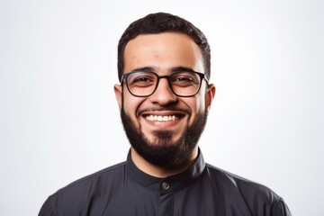 Fototapeta premium Portrait of a handsome young man with beard and eyeglasses
