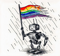 Robot with a lgdbt flag