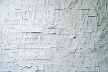 Image of painted walsl with a white dry paint peeling, in the style of creased crinkled wrinkled, made of cardboard, dry wall tape layered. Generative Ai. 