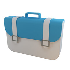 blue suitcase isolated 3d illustration