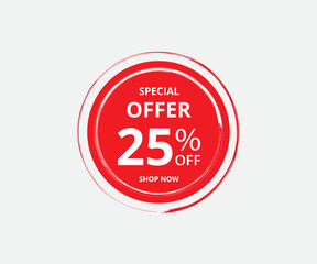 Sale and special offer tagss, price tags, Sales Label design Vector illustration. Special offer sale tag isolated with 50%  25% in white background. 50%, 25% off discount tag, label, symbol,