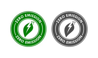 Zero emission design badge template illustration