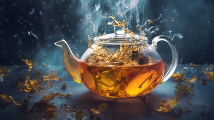 Teapot Splash Tea Generative by AI