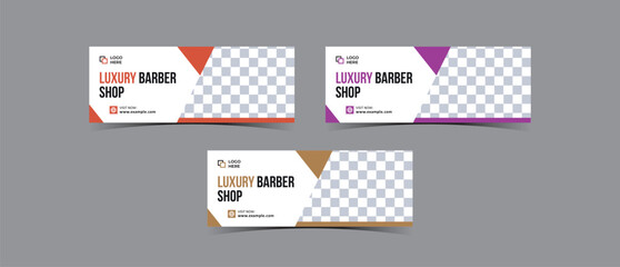 Barbershop business facebook cover banner template