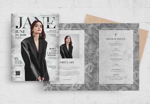 Magazine Funeral Program Template