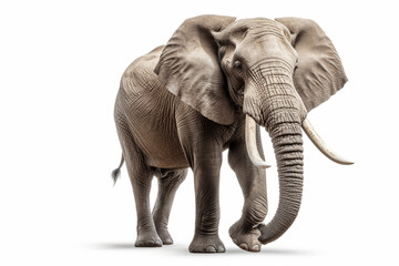 Obraz premium 象 （アフリカゾウ） 白背景 AI生成画像 ジェネレーティブAI