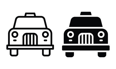 Taxi icon with outline and glyph style.