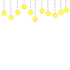 Hanging star shaped string lights