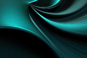 Green and black shiny abstract background in the dark. Created with Generative Ai Technology