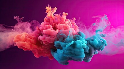 Obraz premium Colorful smoke is floating in the air. Abstract background created with Generative Ai Technology