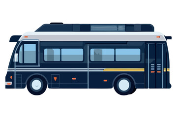 Modern blue tour bus
