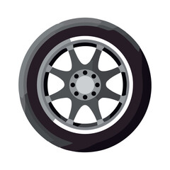 Obraz premium Shiny alloy wheel symbolizes modern car design