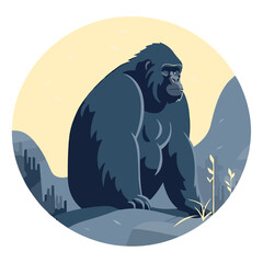 Cute monkey sitting on mountain