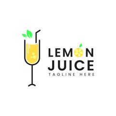 Lemon drink vector logo. Lemon juice logo, for beverage logo purposes, restaurant logo or beverage business.