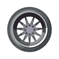 Obraz premium Shiny tire icon, symbol of modern transportation