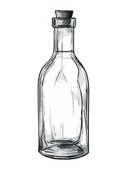 Transparent glass bottle with