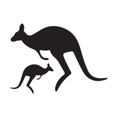 Kangaroo Silhouette, Kangaroo isolated icon illustration sign symbol vector