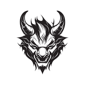 recommend clip art: kobold, vintage logo line art concept black and white color, hand drawn illustration