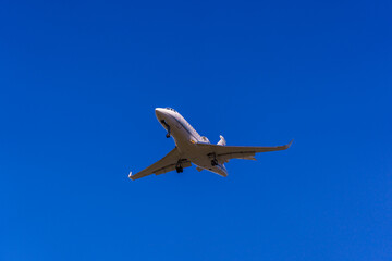 Airplanes flying in the sky landing