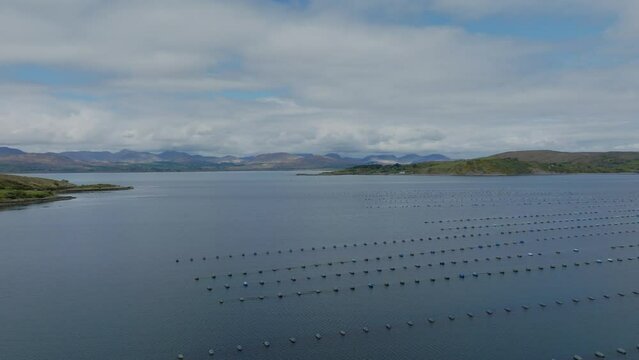 Fishfarm in Kenmare Bay West Cork Ireland May morning