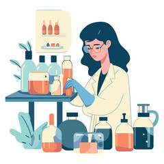 Female scientist in lab coat medicine