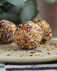 Cake confetti granola balls