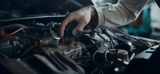 a mechanic repair on the engine Generative AI
