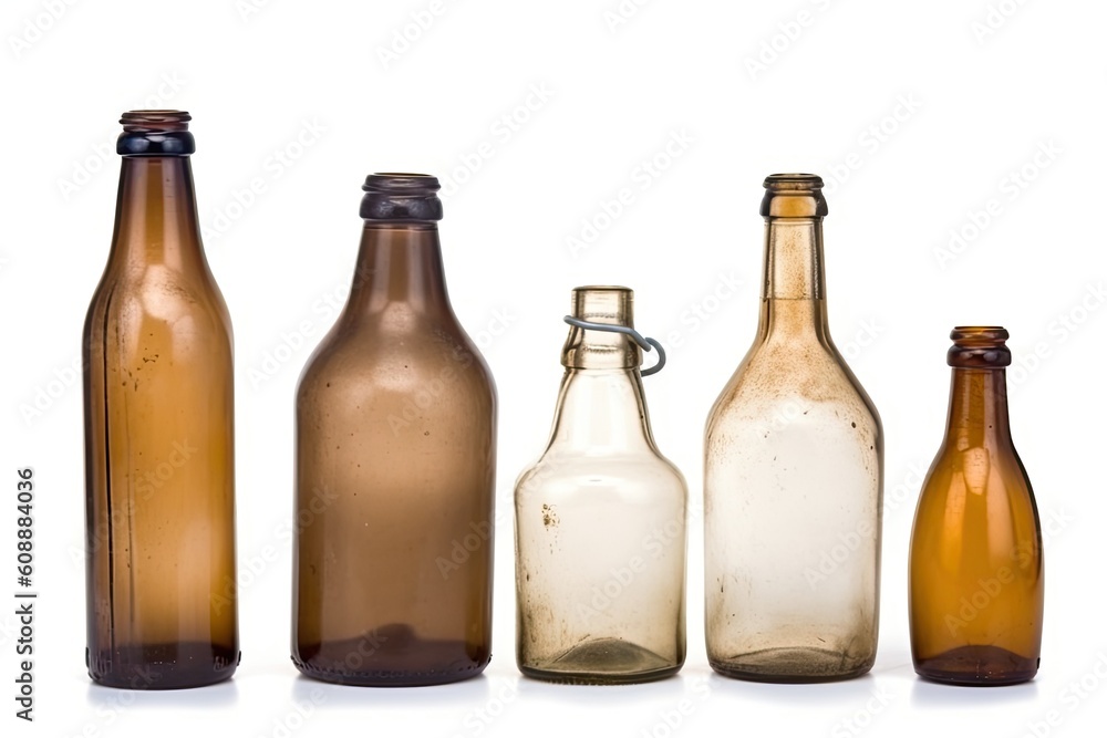 Poster colorful array of bottles in various sizes and shapes generative ai