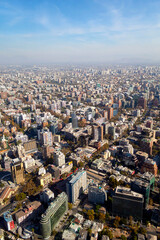 Chile, Santiago paisagem urbana com seu prédios 