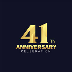 41th anniversary logo design, golden anniversary logo. 41th anniversary template, 41th anniversary celebration