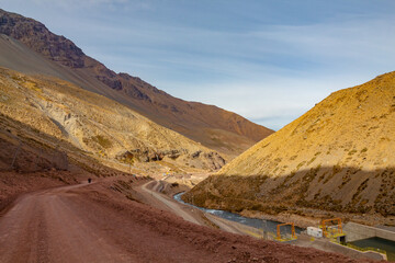 rio Cajón del Maipo e Embalse El Yeso, Chile cordilheira dos Andes, Santiago, Chile