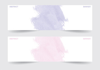 set of colorful watercolor banner templates
