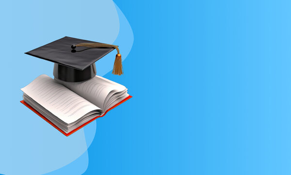 Education Rekindled: Graduation Cap on Open Book, Inspiring College Journey