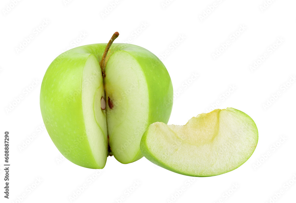 Wall mural green apple on transparent png