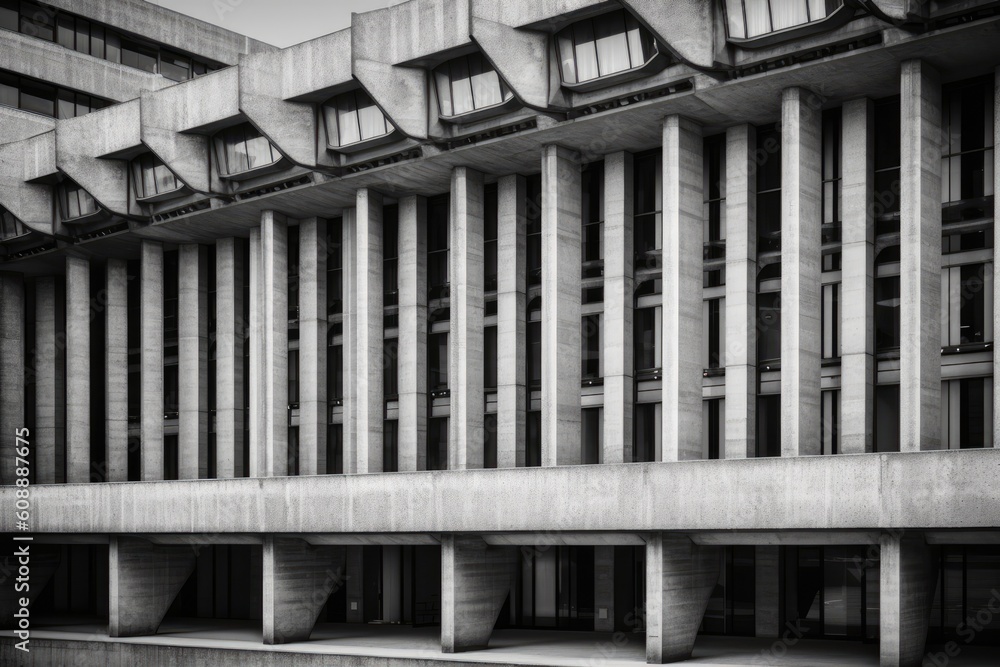 Poster monochrome image of an architectural structure generative ai