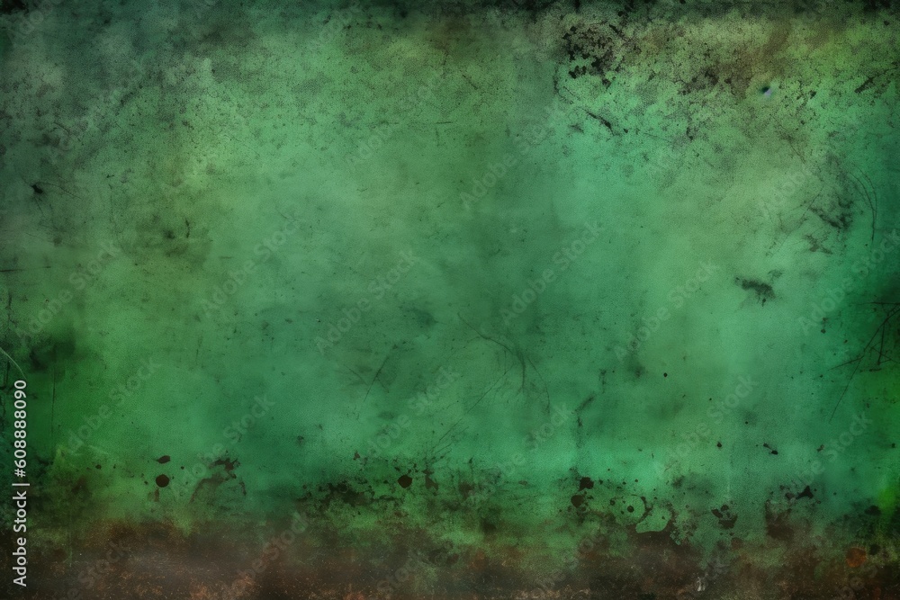 Poster grungy green background with a black border generative ai