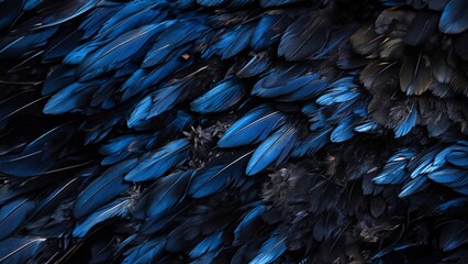 Fototapeta premium Black feathers abstract dark background