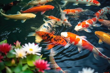 Beautiful Koi Fish In The Pond