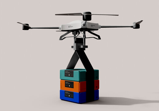 Delivery Drone Mockup