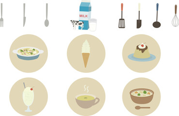 牛乳イラストセット