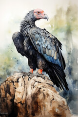 Obraz premium watercolor condor, generative ai