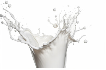 Fototapeta na wymiar Milk Splash On Transparent Background, Generative Ai