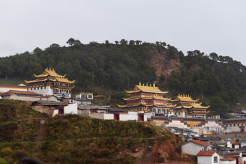 Scenery of Langmusi Temple in Gannan, Gansu, China